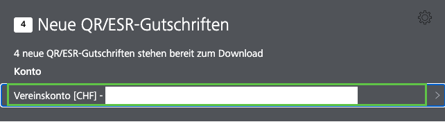 Übersicht neuer QR- und ESR-Gutschriften im E-Banking